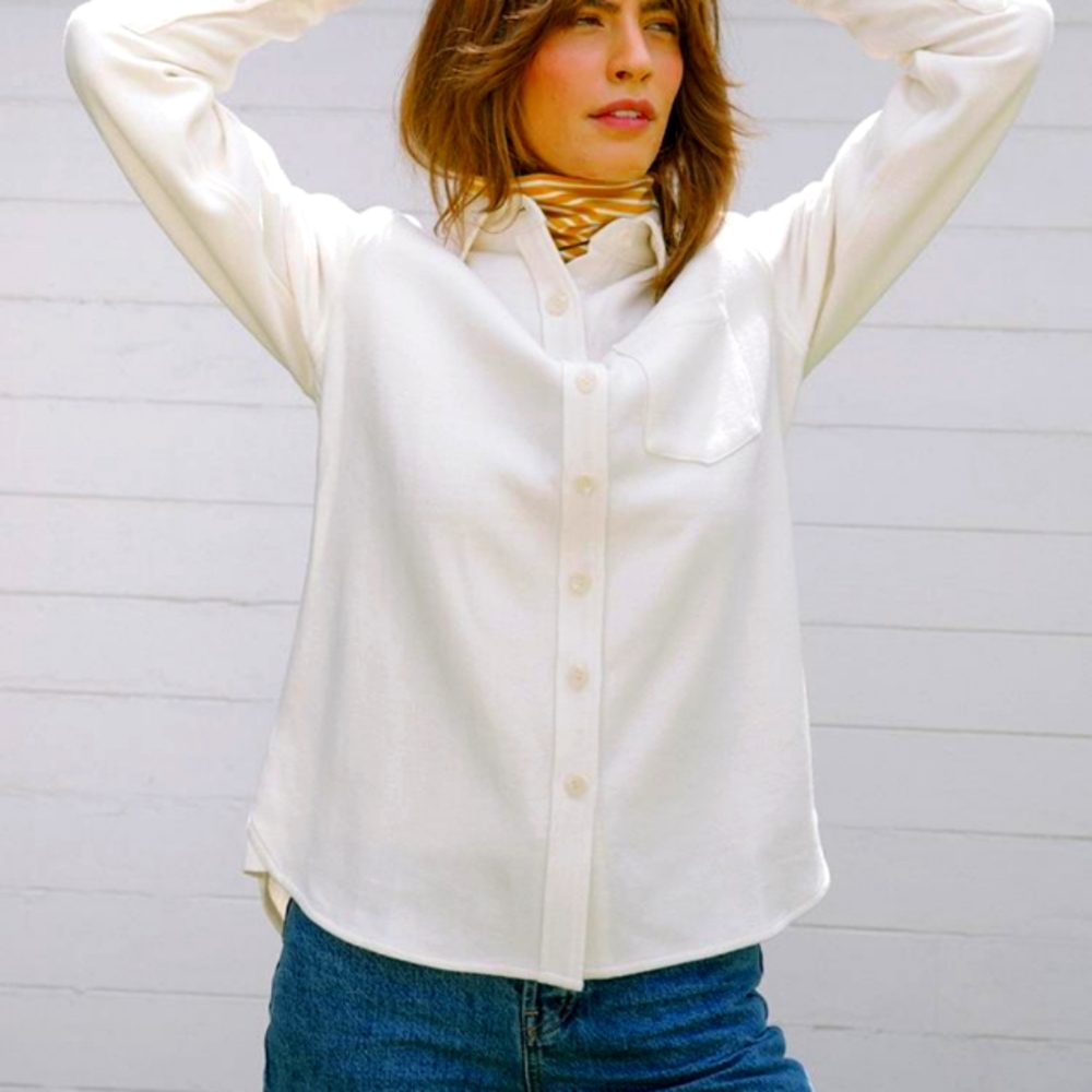 TRADLANDS WOOL BLEND SHIRT JACKET NATURAL